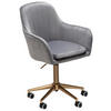 DREHSTUHL Samt Grau  - Goldfarben/Grau, KONVENTIONELL, Kunststoff/Textil (54/105/52cm) - MID.YOU