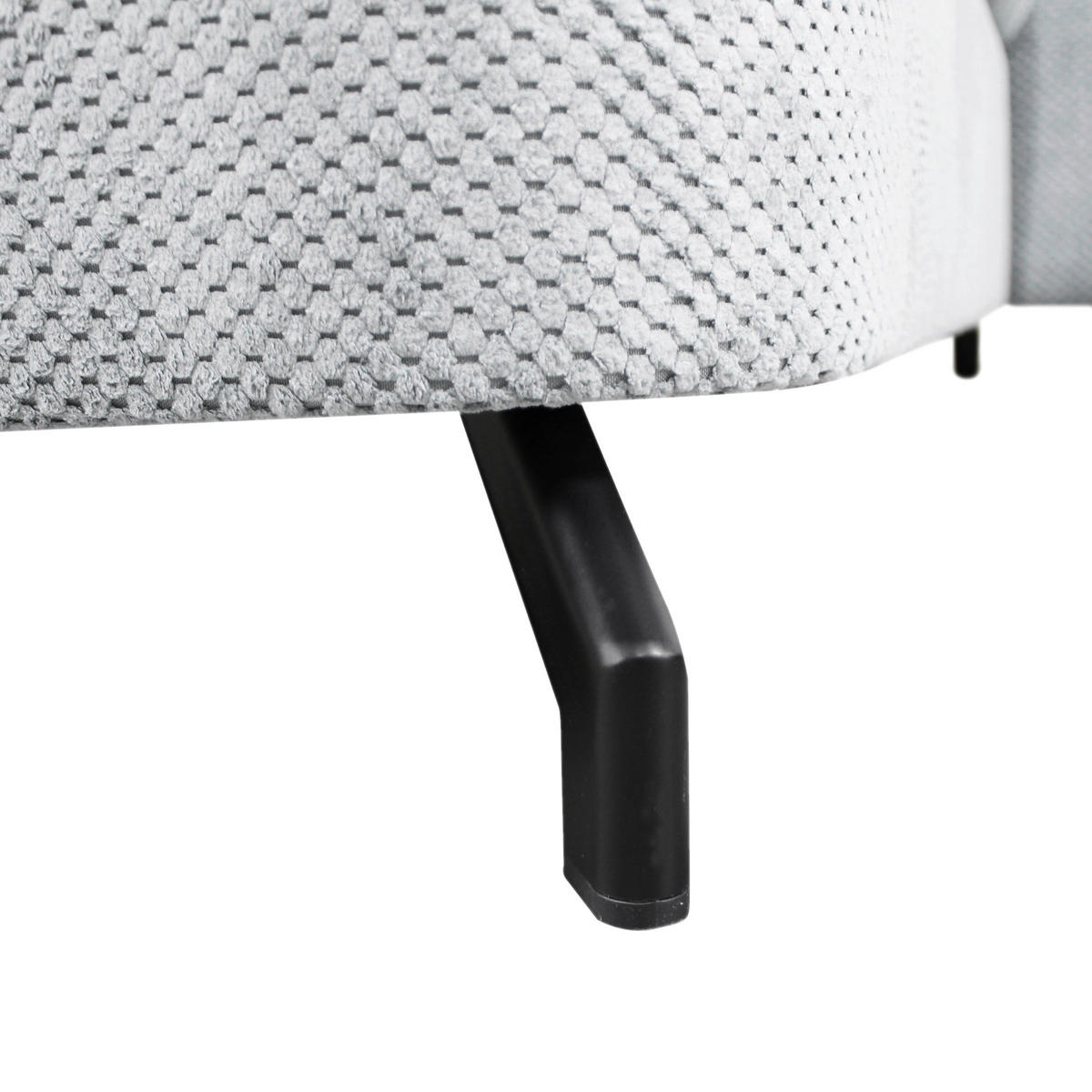 ECKSOFA OMEGA Grau Chenille Zierkissen, Bettkasten  - Schwarz/Grau, Design, Textil/Metall (280/186cm) - MID.YOU