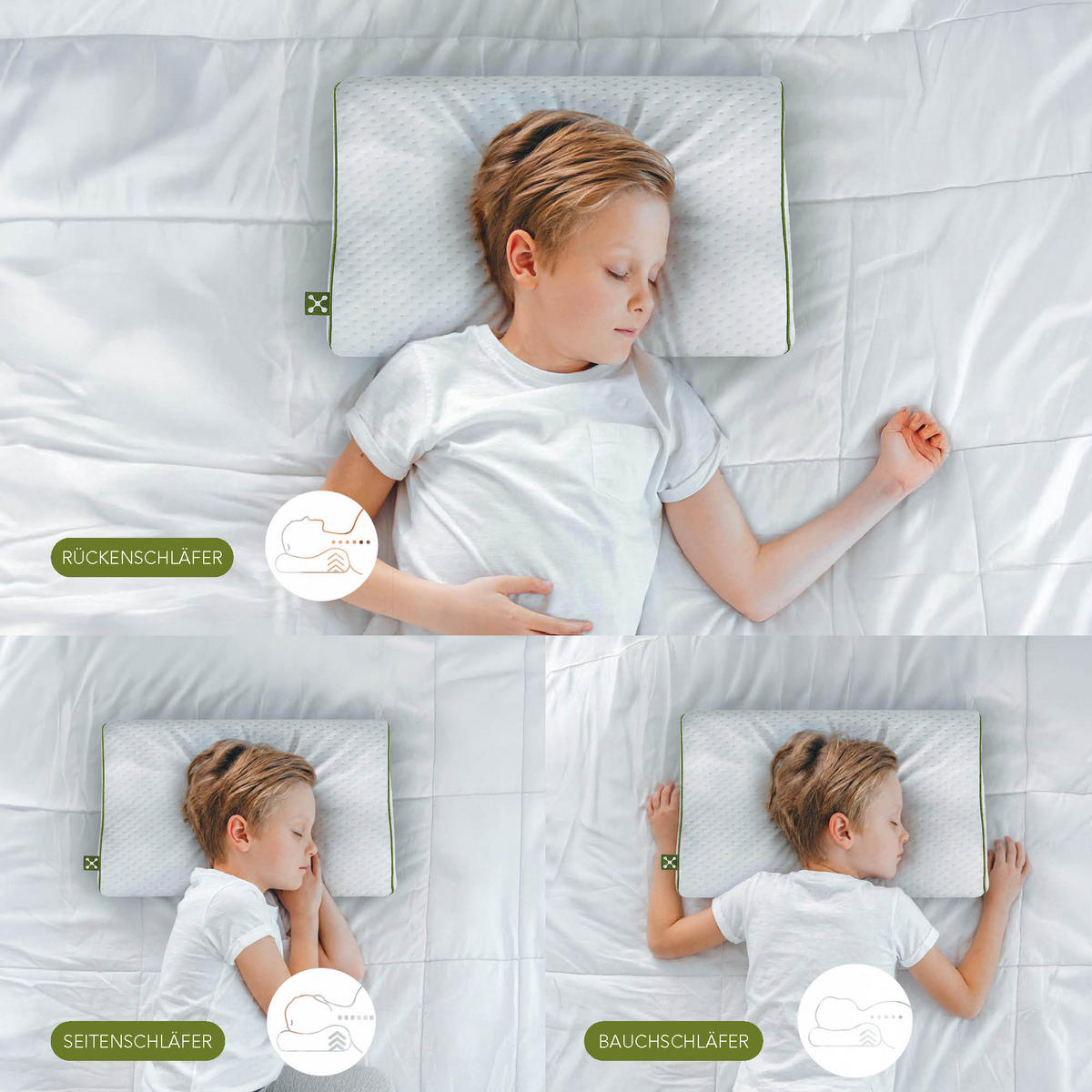 NACKENKISSEN KIDS ERGONOMIC  - Weiß, Basics, Textil (50/6/32cm) - Smartsleep