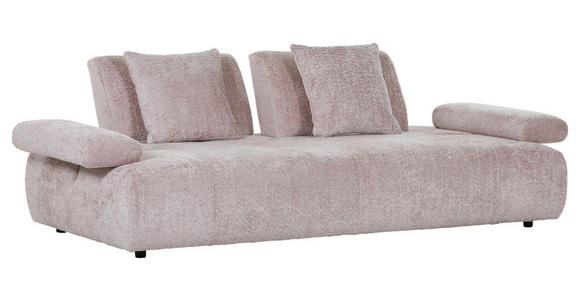 SCHLAFSOFA Chenille Rosa - Schwarz/Rosa, KONVENTIONELL, Kunststoff/Textil (235-255/80/116-138cm) - Carryhome