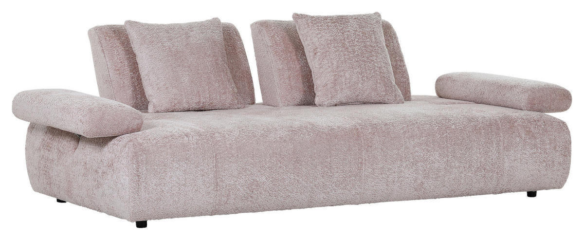 SCHLAFSOFA in Chenille Rosa  - Schwarz/Rosa, KONVENTIONELL, Kunststoff/Textil (235-255/80/116-138cm) - Carryhome