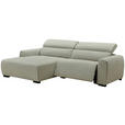 ECKSOFA Beige Mikrofaser Rücken echt, Relaxfunktion, Kopfteilverstellung  - Beige/Schwarz, Design, Holz/Textil (172/256cm) - Carryhome