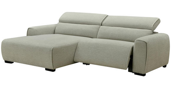ECKSOFA Beige Mikrofaser Rücken echt, Relaxfunktion, Kopfteilverstellung  - Beige/Schwarz, Design, Holz/Textil (172/256cm) - Carryhome