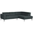 ECKSOFA in Struktur Dunkelgrau 280/205 cm - Dunkelgrau/Schwarz, Design, Textil/Metall (280/205cm) - Xora