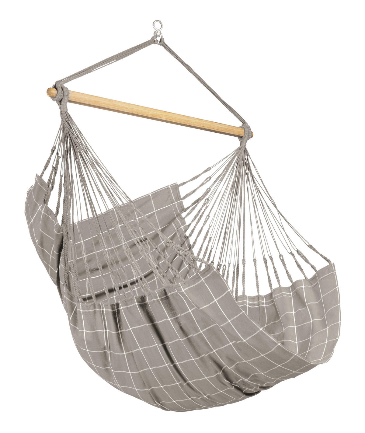 HÄNGESESSEL comfort outdoor 110/160/180 cm  - Hellgrau/Weiß, KONVENTIONELL, Holz/Textil (110/160/180cm) - La Siesta