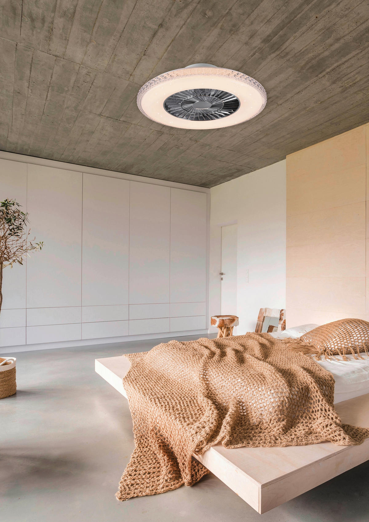 DECKENVENTILATOR  60/18 cm    - Chromfarben/Weiss, Trend, Kunststoff (60/18cm)