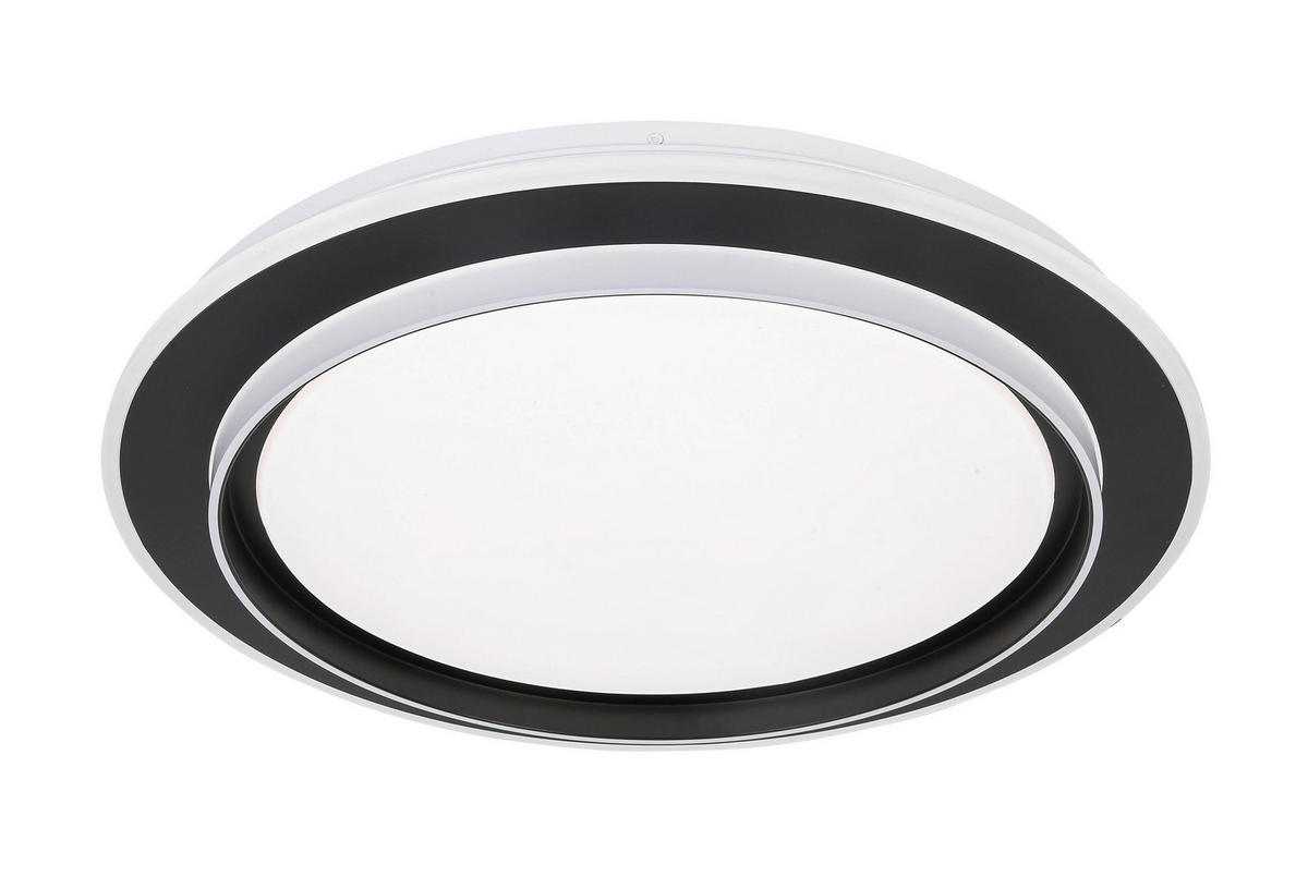 LED PLAFONJERA  - bela/crna, Trendi, metal/plastika (49/6cm) - Novel