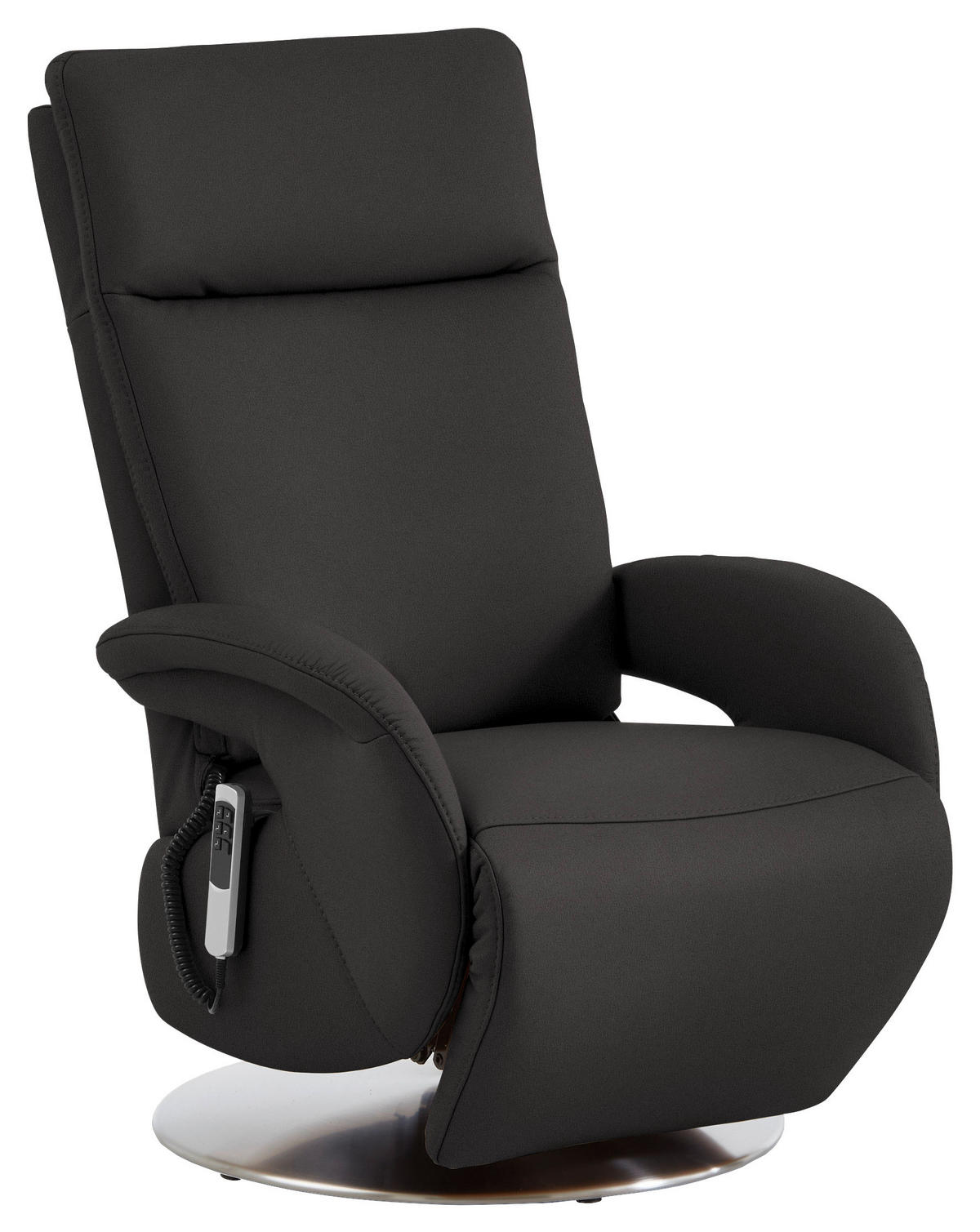 RELAXSESSEL in Leder Dunkelbraun  - Edelstahlfarben/Dunkelbraun, Design, Leder/Metall (70/108/80cm) - Cantus