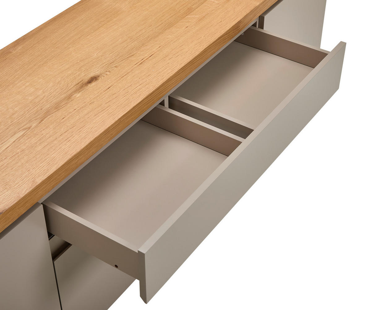 Lowboard Asmara  in 173/56/40 cm  - Eichefarben/Grau, Design, Holzwerkstoff (173/56/40cm) - MID.YOU