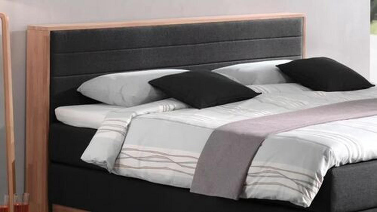 BOXSPRINGBETT 200/200 cm  in Braun, Eichefarben  - Eichefarben/Schwarz, MODERN, Holz/Kunststoff (200/200cm) - MID.YOU