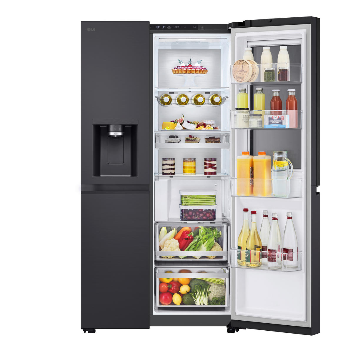 SIDE-BY-SIDE 91.3/179/73.5 cm GSXE90EVDD  - Schwarz, Basics, Glas/Kunststoff (91.3/179/73.5cm) - LG