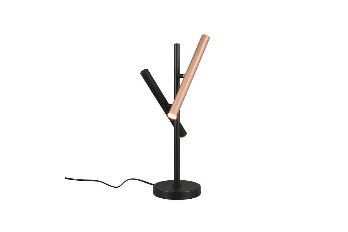 STOLNÁ LED LAMPA, senzorový stmievač, 16.0/50.0 cm  - hnedá/čierna, Konventionell, kov (16.0/50.0cm) - Musterring