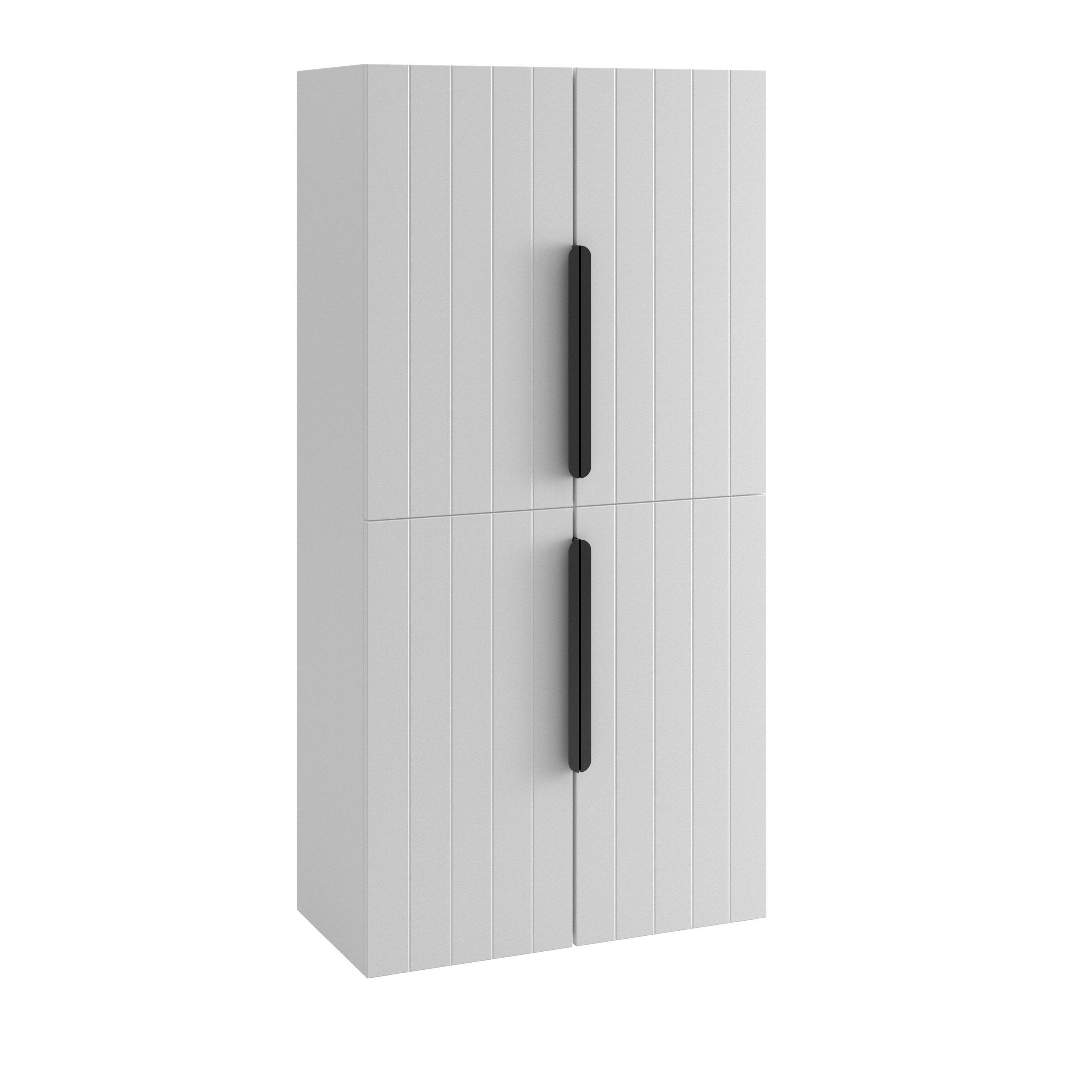 HOCHSCHRANK 76/153,6/38,8 cm  - Schwarz/Weiß, ROMANTIK / LANDHAUS, Holzwerkstoff/Metall (76/153,6/38,8cm) - Xora
