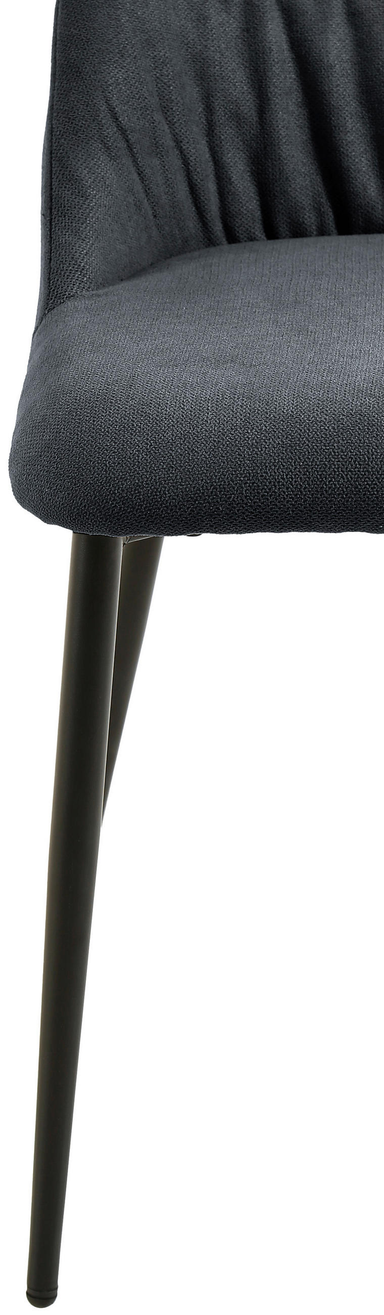 STUHL Leinenoptik Schwarz, Dunkelgrau  - Dunkelgrau/Schwarz, Design, Textil/Metall (46,5/86,5/58cm) - Ti'me