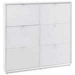 SCHUHKIPPER  in 127/122/18 cm  - Edelstahlfarben/Weiß, Design, Holzwerkstoff/Metall (127/122/18cm) - Xora