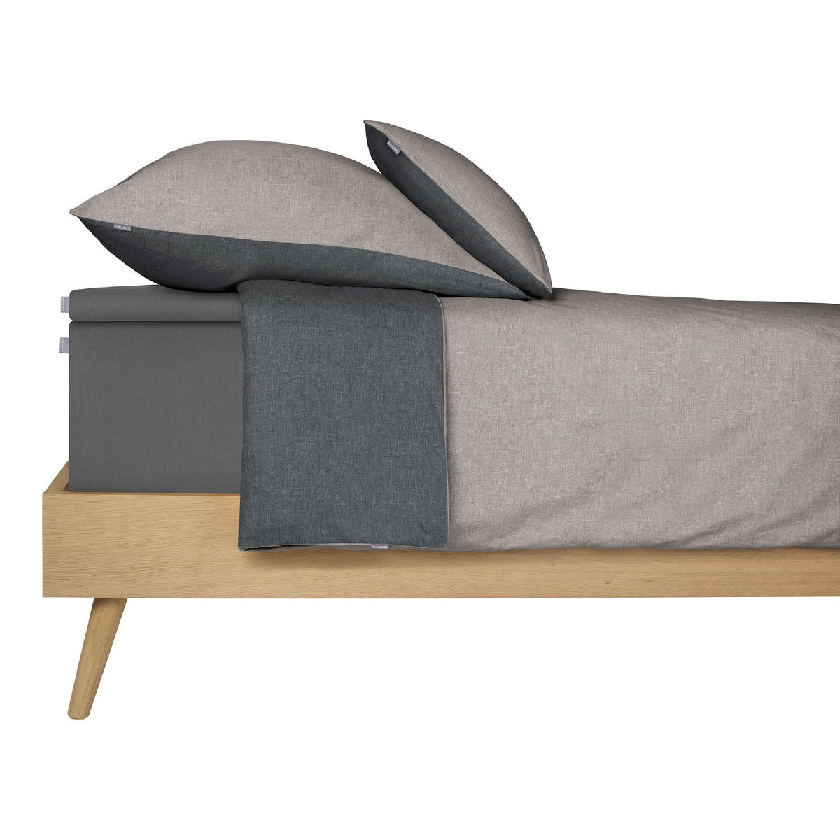 BOXSPRING-SPANNLEINTUCH 180/200 cm  - Dunkelgrau, Basics, Textil (180/200cm)