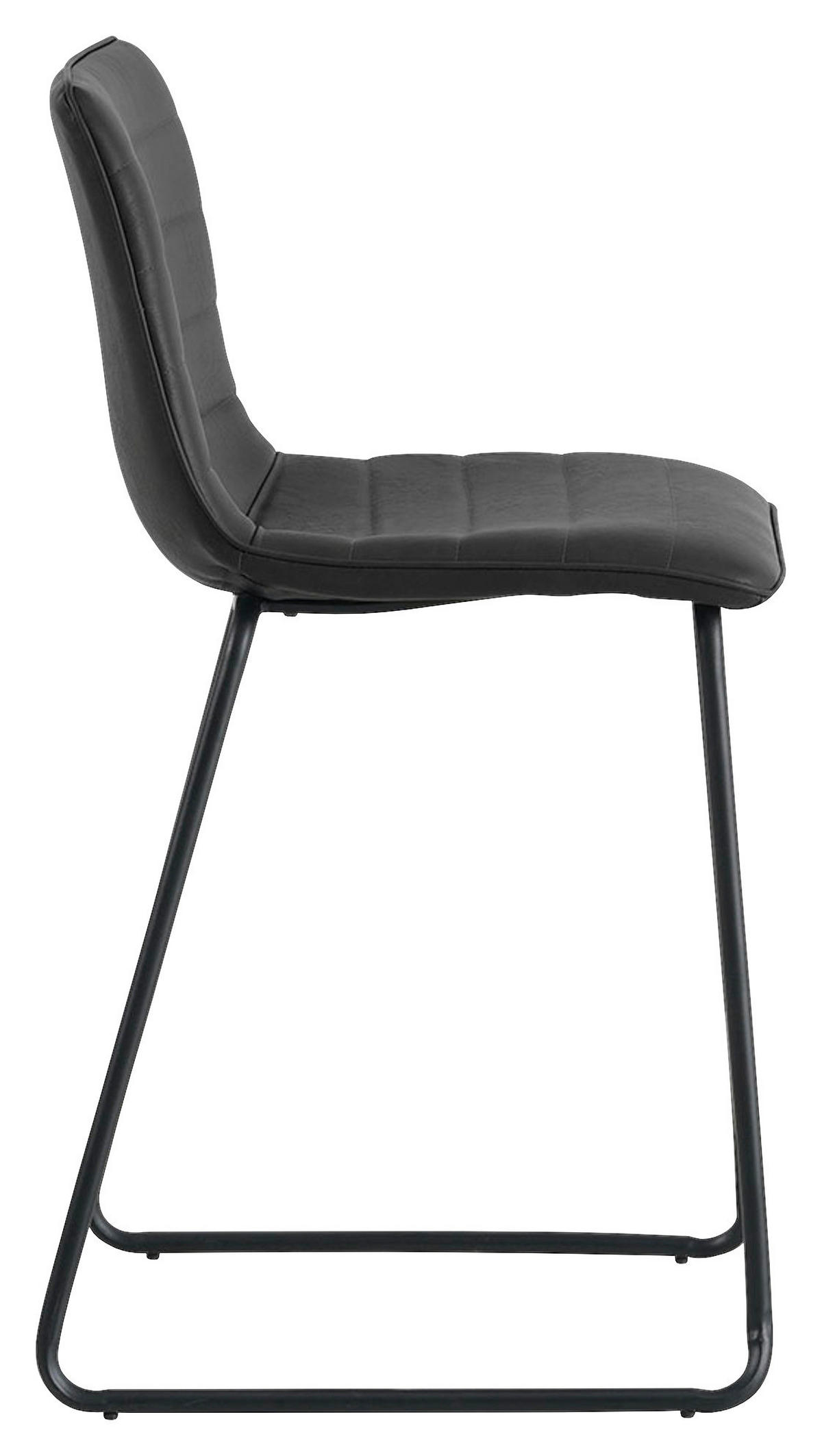 BARHOCKER-SET Lederlook Schwarz Stahl  - Schwarz, KONVENTIONELL, Kunststoff/Textil (49/98/54,5cm) - MID.YOU