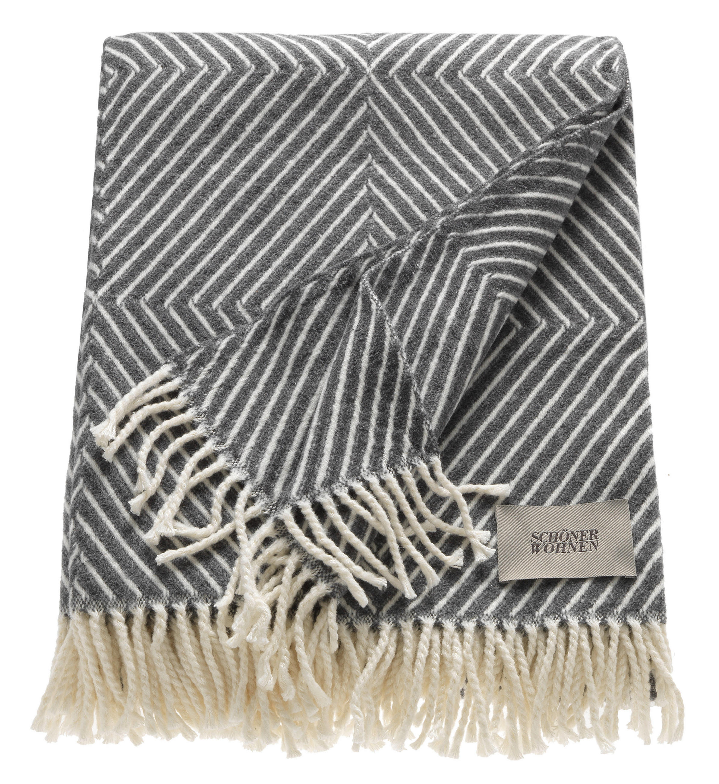 PLAID SCHÖNER WOHNEN SW-TEBAS Tebas  - Dunkelgrau/Beige, Design, Textil (140/200cm) - Schöner Wohnen