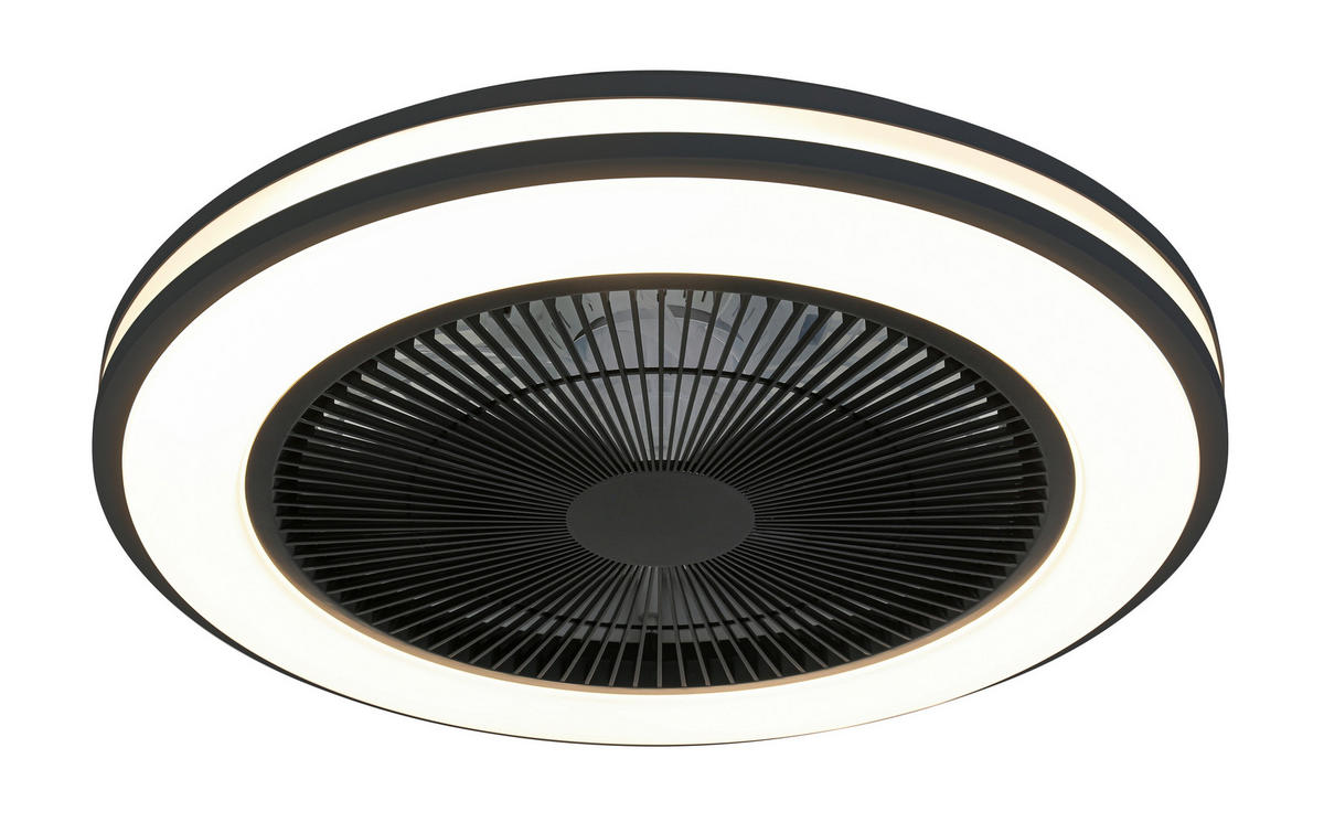 DECKENVENTILATOR - Schwarz/Weiß, Trend, Kunststoff/Metall (58/14,5cm) - Mican