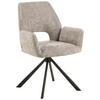 ARMLEHNSTUHL  in Stahl Chenille  - Schwarz/Grau, Design, Textil/Metall (60/85/63cm) - MID.YOU
