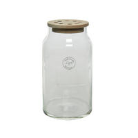 VASE 11 cm  - Klar, Trend, Glas/Holz (11,00/11,00/20,00cm)
