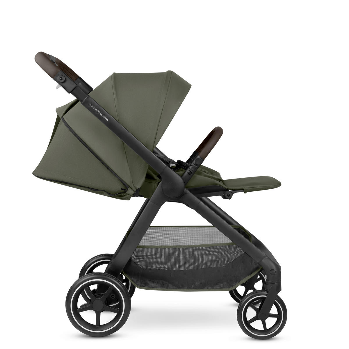 KOMBIKINDERWAGEN  City Life  Avocado  - Schwarz/Olivgrün, Basics, Textil/Metall (82,0/52,0/107,5cm) - ABC Design