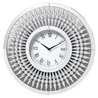 WANDUHR  Schwarz, Silberfarben, Weiß 60 cm  - Silberfarben/Schwarz, Trend, Glas (60cm) - Ambia Home