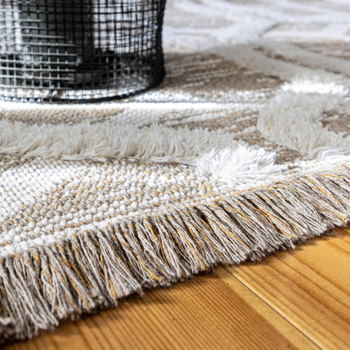 FLACHWEBETEPPICH 80/150 cm My Nomad Weiß, Sandfarben, Beige  - Sandfarben/Beige, Design, Textil (80/150cm) - Obsession