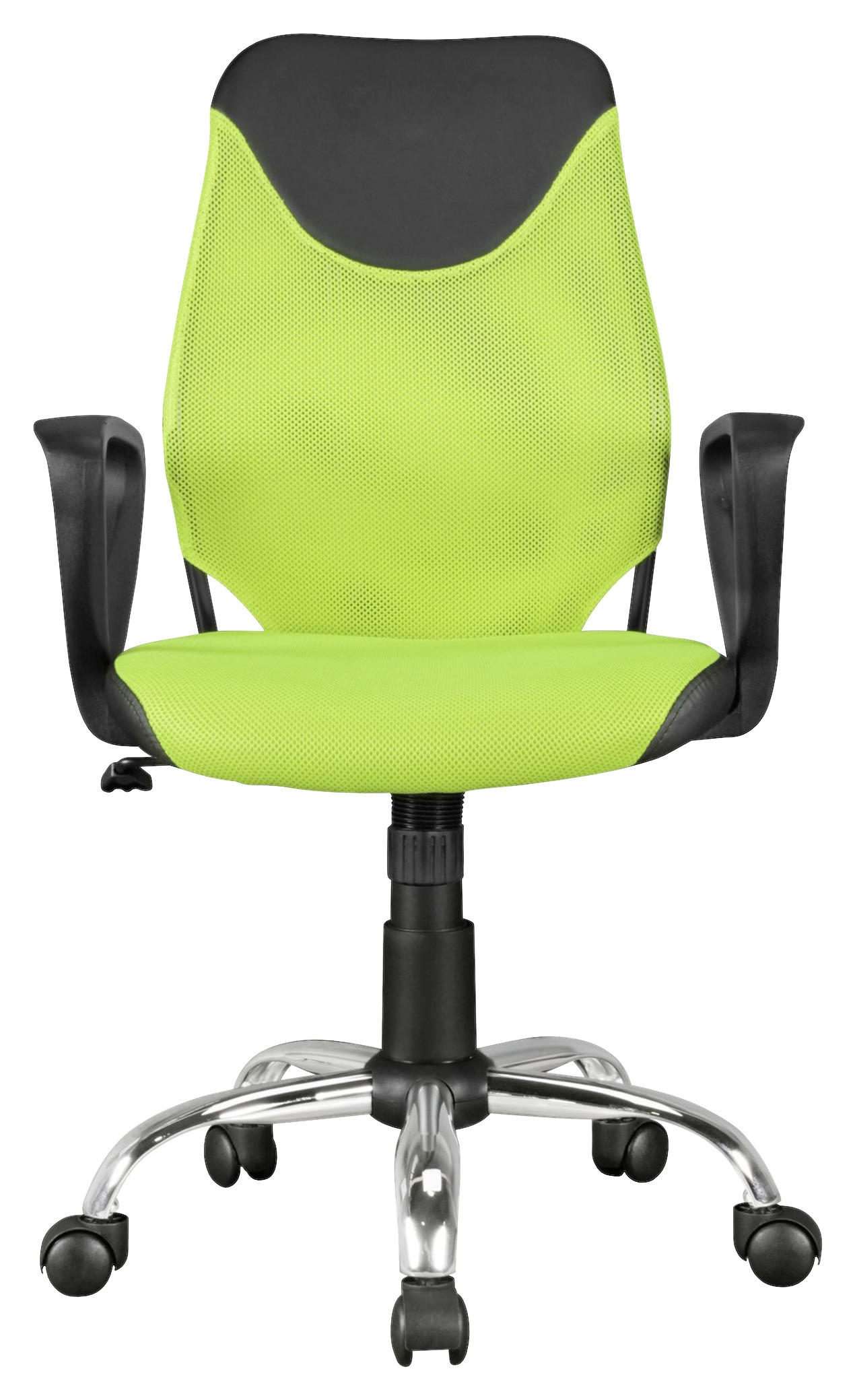 SNURRSTOL FÖR UNGDOMAR  i läderimitation, nät lime  - grön/kromfärg, Modern, metall/plast (60/105/60cm) - MID.YOU