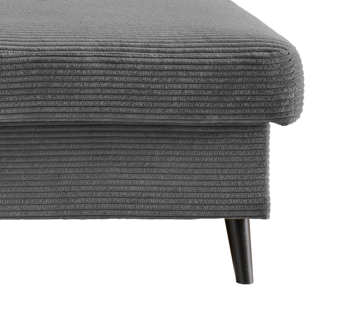 ECKSOFA Grau Cord  - Schwarz/Grau, Design, Holz/Textil (228/150cm) - P & B