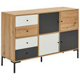 SIDEBOARD  in 120/80/40 cm  - Eichefarben/Schwarz, Design, Holzwerkstoff/Metall (120/80/40cm) - Carryhome