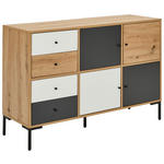 SIDEBOARD  in 120/80/40 cm  - Eichefarben/Schwarz, Design, Holzwerkstoff/Metall (120/80/40cm) - Carryhome