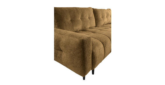 ECKSOFA Honig Chenille  - Schwarz/Honig, KONVENTIONELL, Holz/Textil (266/180cm) - Carryhome