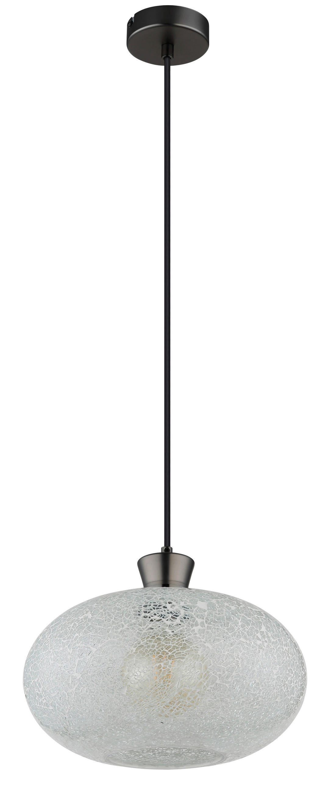 VISEČA SVETILKA  BROKANA      30/120 cm      E27 - črna/črni krom, Design, kovina/umetna masa (30/120cm) - Globo