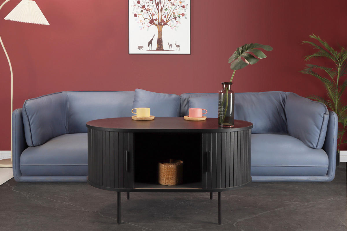 COUCHTISCH - Schwarz, Design, Holzwerkstoff/Metall (100/60/55cm) - Livetastic