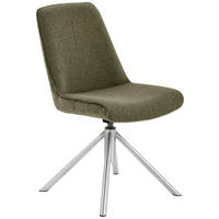 STUHL drehbar  Stoffauswahl, Typenauswahl, Sitzfläche 360° drehbar Flachgewebe  Edelstahlfarben, Olivgrün  - Edelstahlfarben/Olivgrün, Design, Textil/Metall (49/88/64cm) - Novel