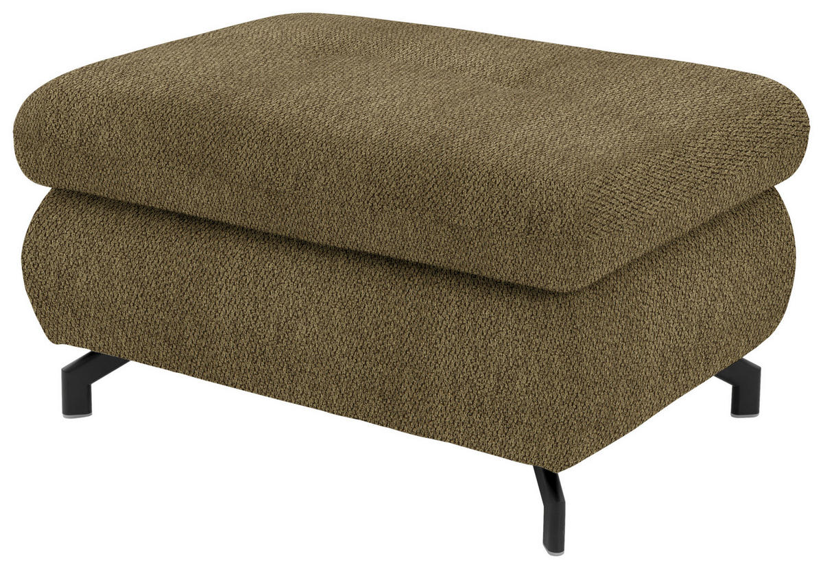 ECKSOFA in Chenille Grün  - Schwarz/Grün, Design, Textil/Metall (220/310cm) - Beldomo Style
