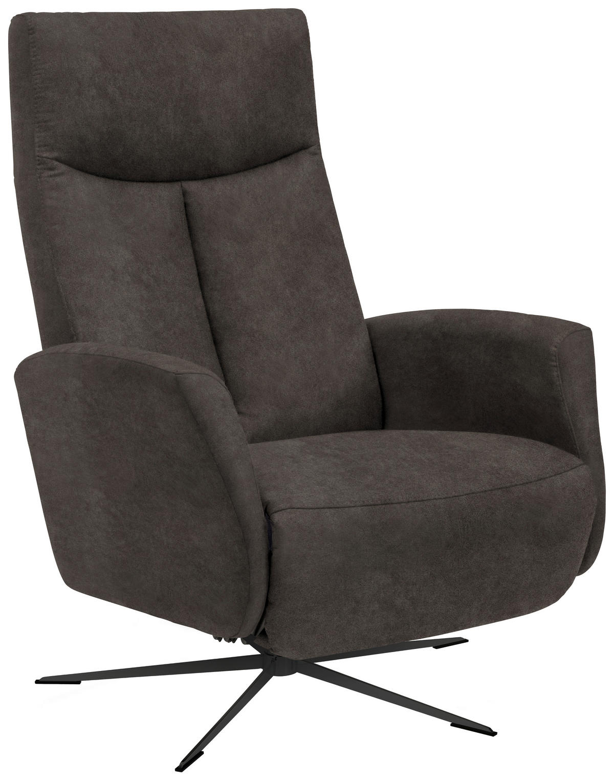 RELAXSESSEL in Textil Anthrazit  - Anthrazit/Schwarz, Design, Textil/Metall (73/105/82cm) - Welnova