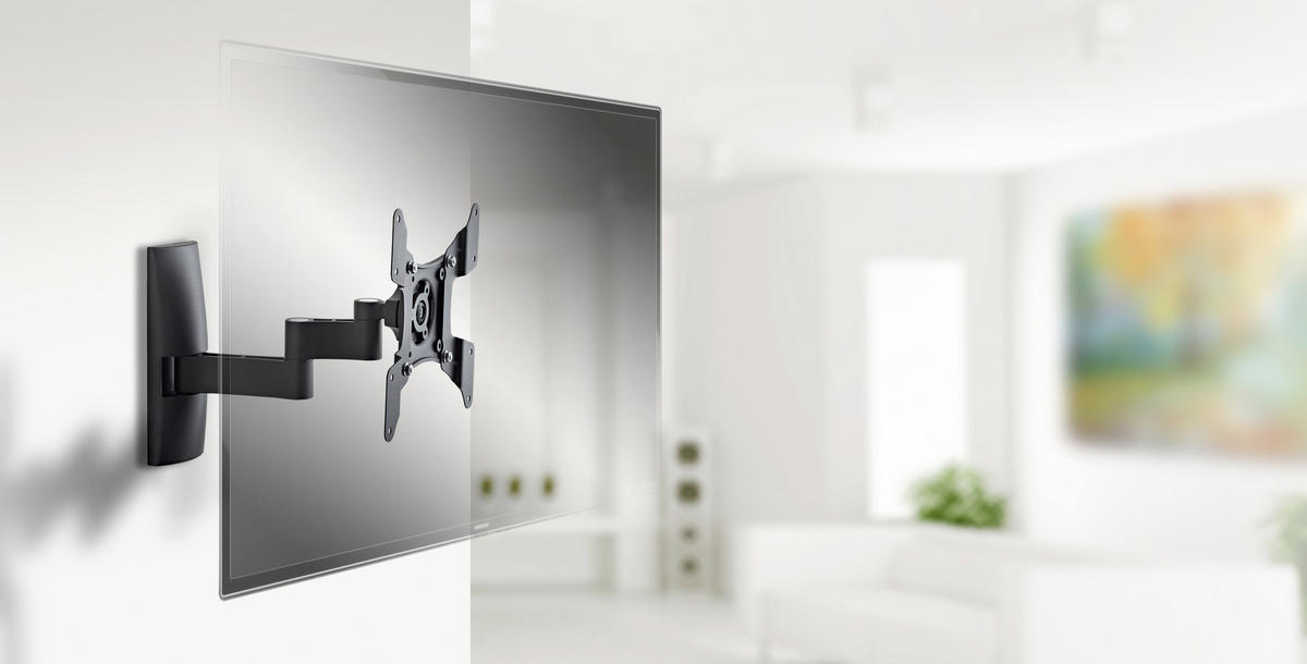 TV-Wandhalter in Schwarz in Schwarz  - Schwarz, Konventionell, Metall (20/23/29cm) - MID.YOU