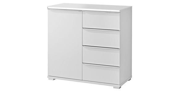 KOMMODE 80/80/40 cm in Weiß - Alufarben/Weiß, Basics, Glas/Holzwerkstoff (80/80/40cm) - Moderano