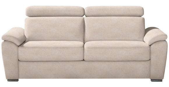 SCHLAFSOFA Flachgewebe Sandfarben - Sandfarben/Chromfarben, KONVENTIONELL, Textil/Metall (206/86/98cm) - Novel