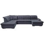 WOHNLANDSCHAFT in Flachgewebe Grau  - Silberfarben/Grau, Design, Textil/Metall (208/342/145cm) - Cantus