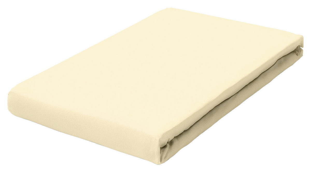BOXSPRING-SPANNLEINTUCH 90-100/190-220 cm Jersey  - Hellgelb, Basics, Textil (90-100/190-220cm) - Schlafgut
