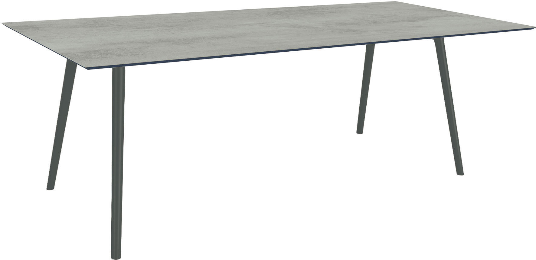 GARTENTISCH Kunststoff Grau rechteckig  - Schwarz/Grau, MODERN, Kunststoff/Metall (200/100/75cm) - Stern