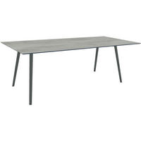 GARTENTISCH Kunststoff Grau rechteckig  - Schwarz/Grau, MODERN, Kunststoff/Metall (200/100/75cm) - Stern