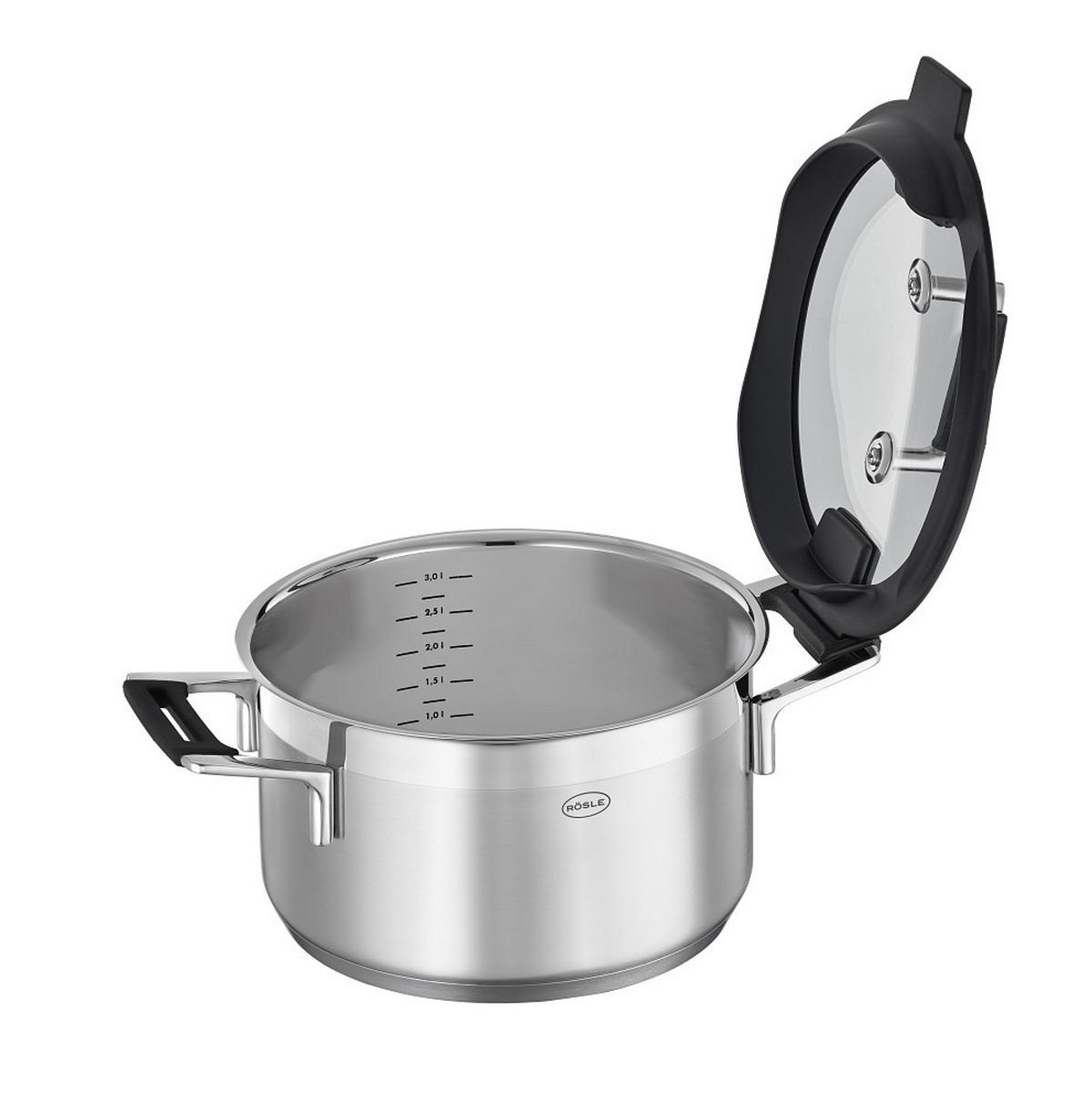 KOCHTOPF Silence Pro 5,8 L  - Edelstahlfarben, Basics, Metall (34,5/25,5/19cm) - Rösle