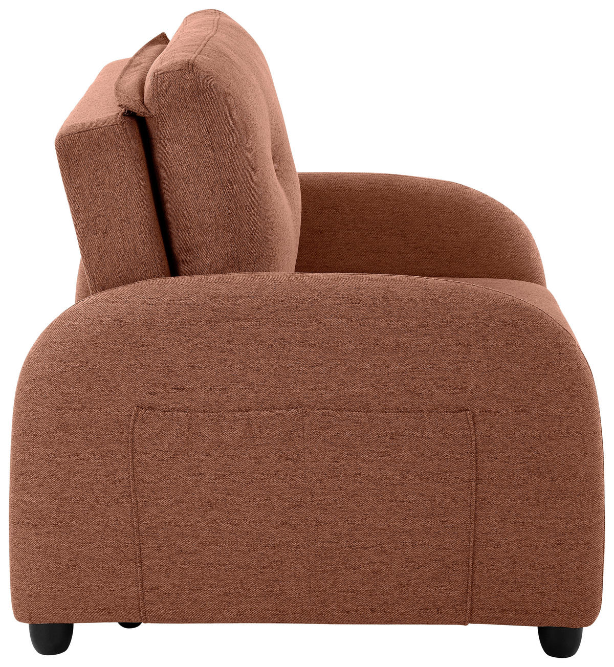 SCHLAFSESSEL Leinenoptik Rostfarben    - Rostfarben/Schwarz, Design, Kunststoff/Textil (102/94/95cm) - Livetastic