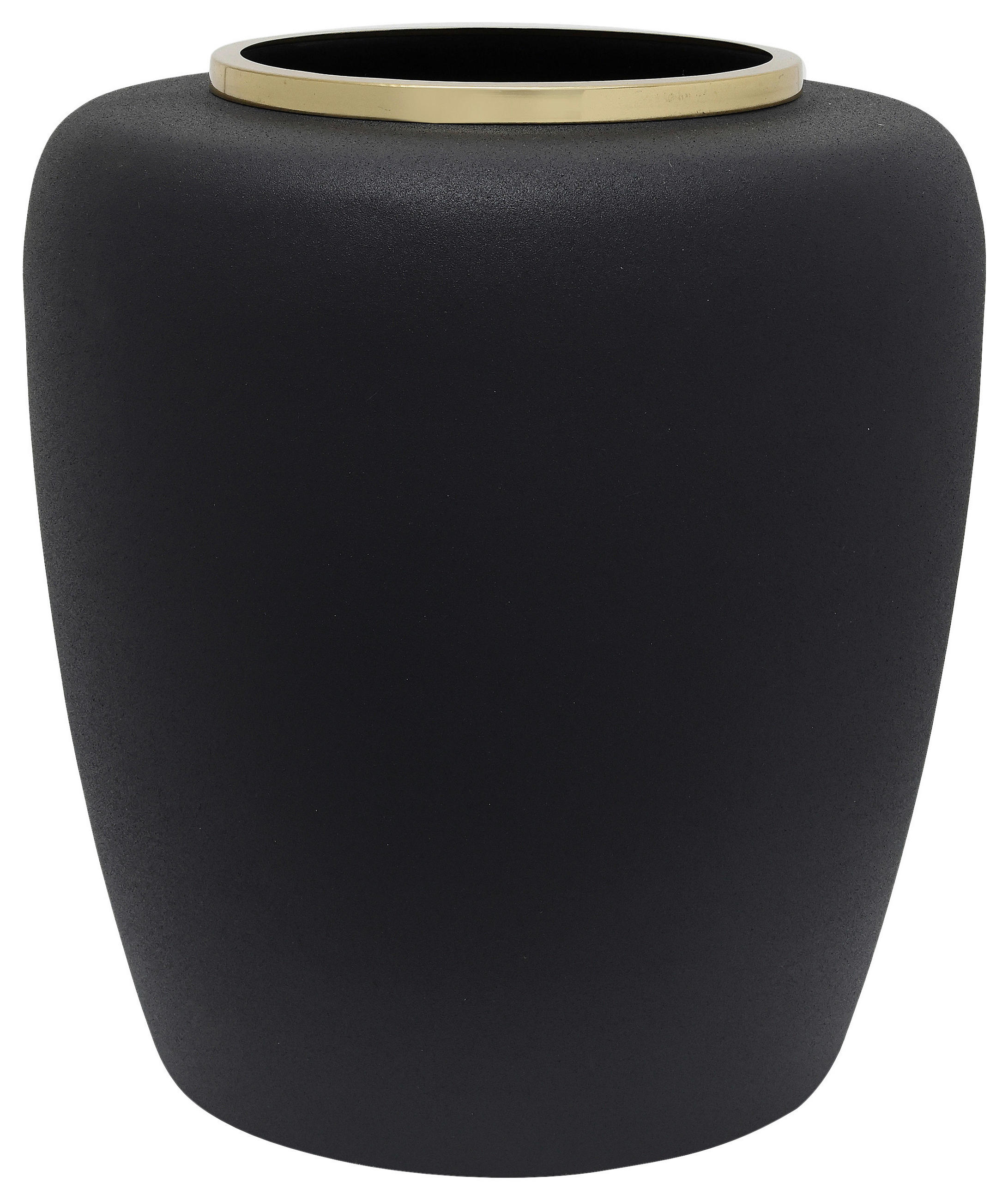 VASE  - Goldfarben/Schwarz, Trend, Metall (33.5/35cm) - Kayoom