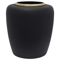 VASE  - Goldfarben/Schwarz, Trend, Metall (33.5/35cm) - Kayoom