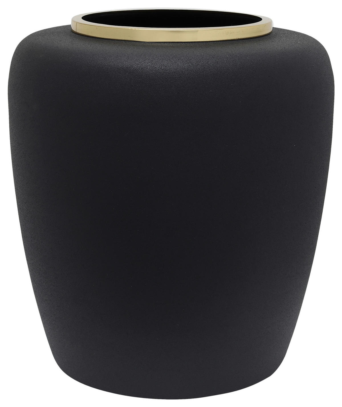 VASE  - Goldfarben/Schwarz, Trend, Metall (33.5/35cm) - Kayoom